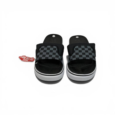 ⚫🩶 Vans Checkerboard Slides – Black & Grey Urban Edition