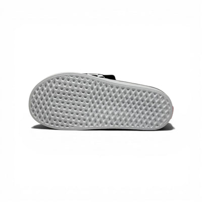 🏁🔴 Vans Checkerboard Slides – Black & White Red Accent Edition
