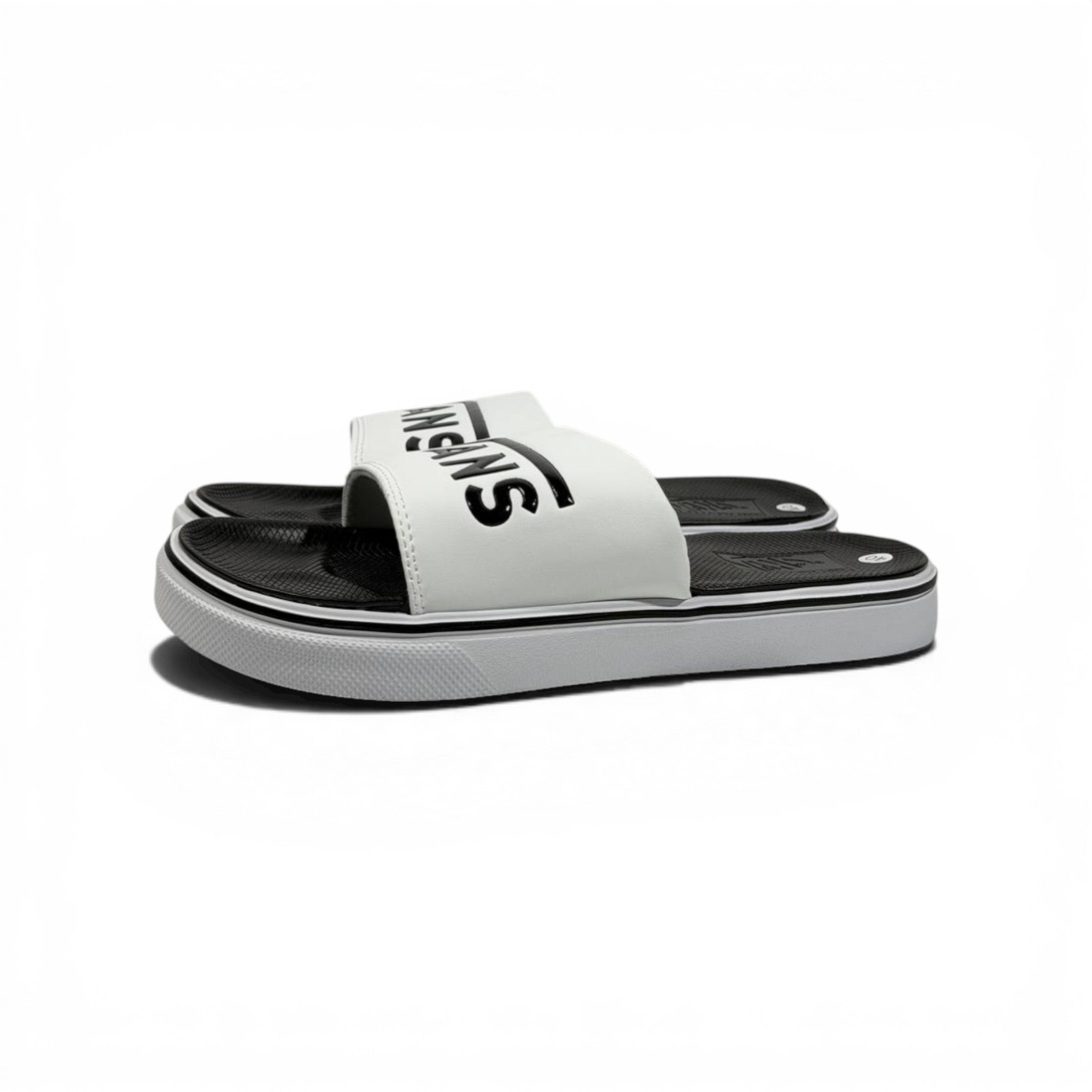 ⚪⚫ Vans Classic Slides – White & Black Essential Edition