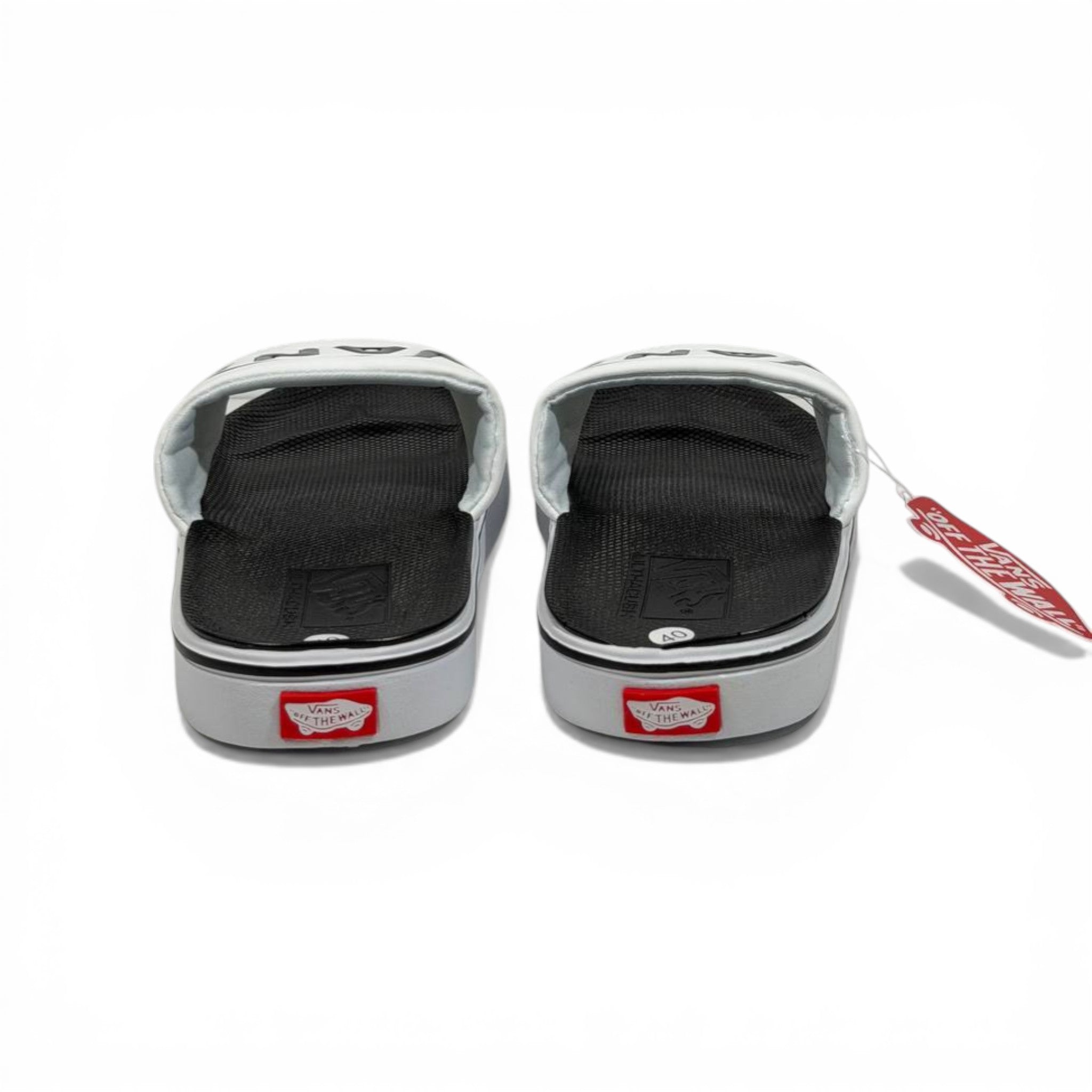 ⚪⚫ Vans Classic Slides – White & Black Essential Edition