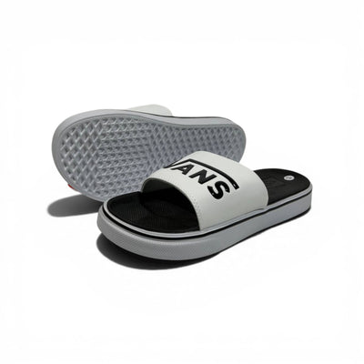 ⚪⚫ Vans Classic Slides – White & Black Essential Edition