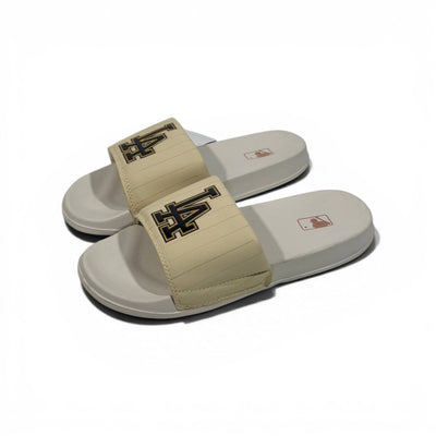 🤍⚾ LA Logo Slides – Beige Premium Comfort Edition