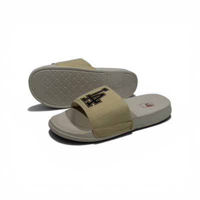 🤍⚾ LA Logo Slides – Beige Premium Comfort Edition