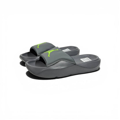 ⚫🟢 Air Jordan Neon Slides – Grey & Lime Sport Edition