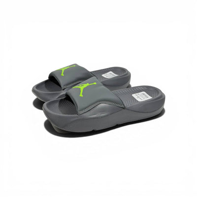 ⚫🟢 Air Jordan Neon Slides – Grey & Lime Sport Edition