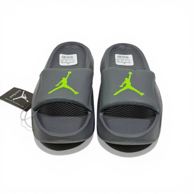 ⚫🟢 Air Jordan Neon Slides – Grey & Lime Sport Edition