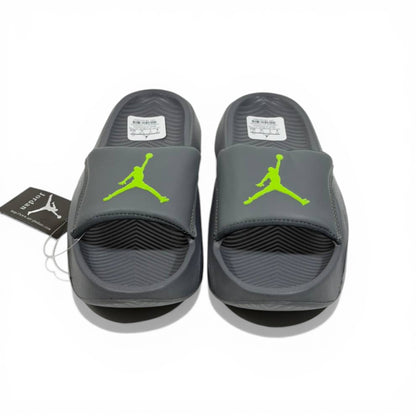 ⚫🟢 Air Jordan Neon Slides – Grey & Lime Sport Edition