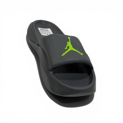 ⚫🟢 Air Jordan Neon Slides – Grey & Lime Sport Edition
