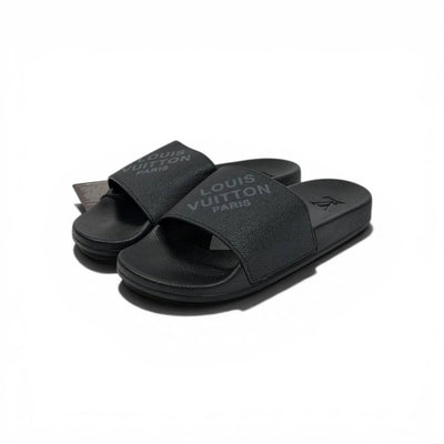 🖤✨ LV Inspired Slides – Black Luxury Minimal Edition
