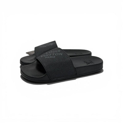 🖤✨ LV Inspired Slides – Black Luxury Minimal Edition