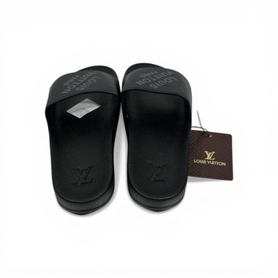 🖤✨ LV Inspired Slides – Black Luxury Minimal Edition