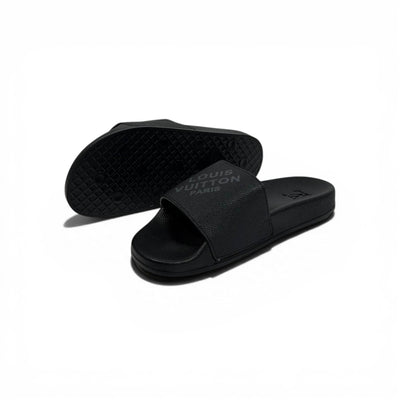 🖤✨ LV Inspired Slides – Black Luxury Minimal Edition
