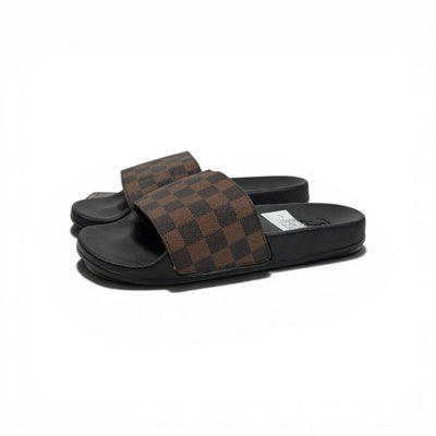 🤎🧩 Louis Vuitton Damier Slides – Brown Classic Edition