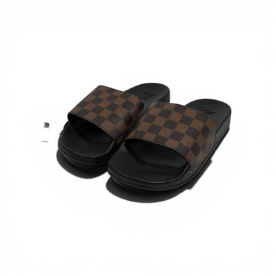 🤎🧩 Louis Vuitton Damier Slides – Brown Classic Edition