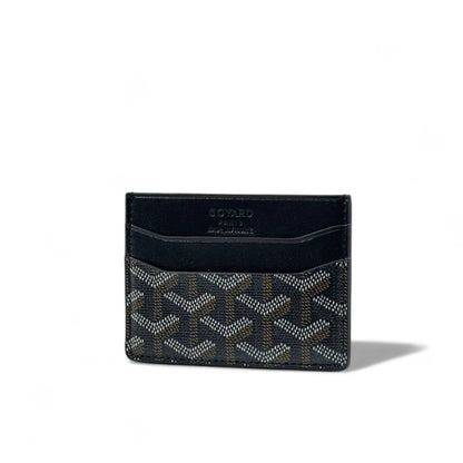 Goyard Saint-Sulpice Card Holder – Black Chevron Elegance 🖤✨