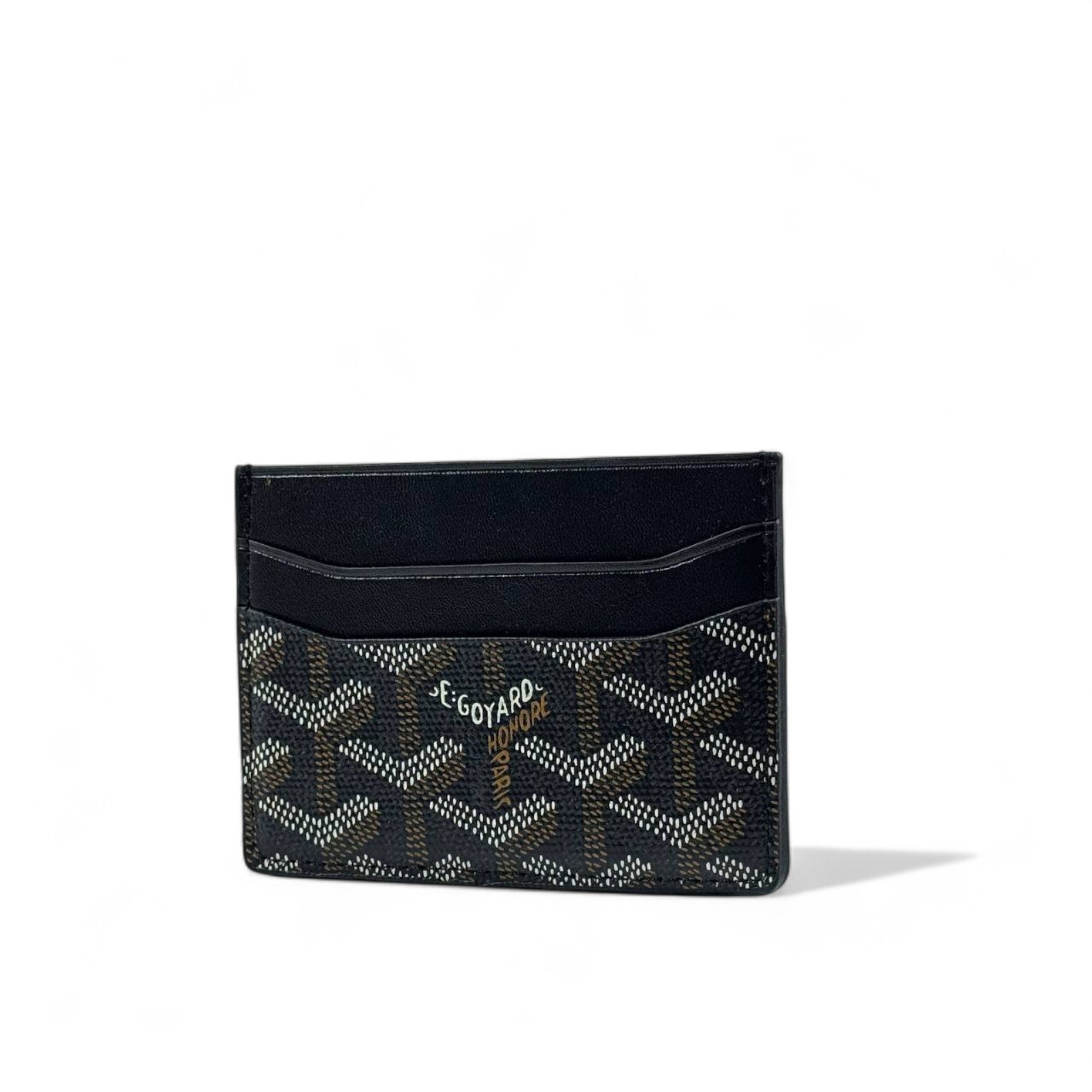 Goyard Saint-Sulpice Card Holder – Black Chevron Elegance 🖤✨