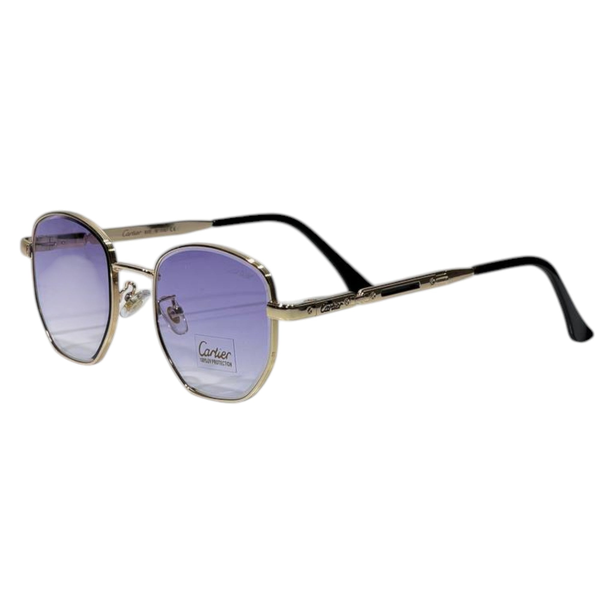 Cartier Gold Aviator Sunglasses – Purple Gradient Lenses | Luxury Designer Eyewear 💜✨