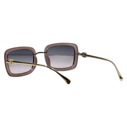 Chanel Luxury Oversized Square Sunglasses – Elegant Pink & Gold UV400 ✨🩷
