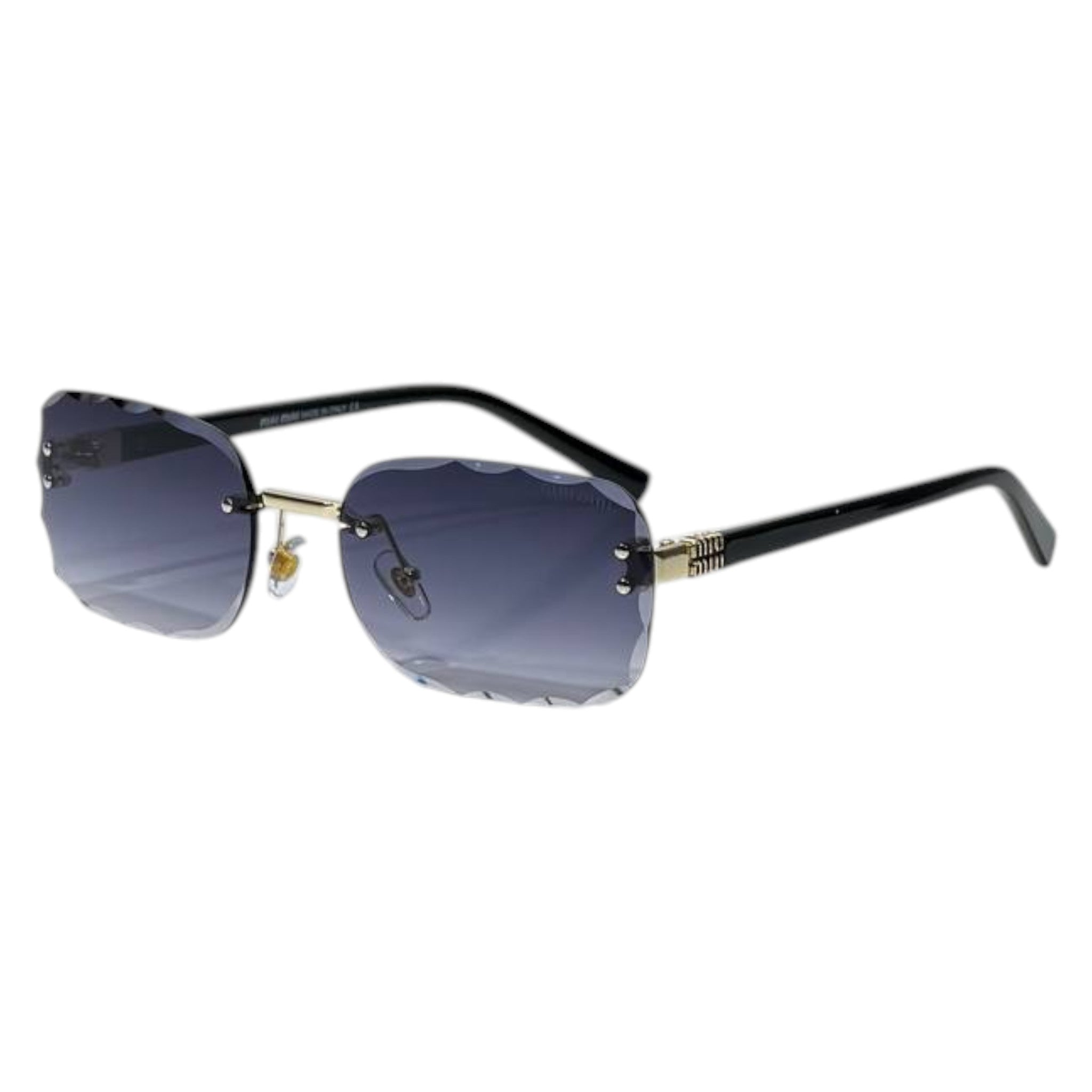 Miu Miu Luxury Rimless Geometric Sunglasses – Premium Black & Gold UV400 🖤✨