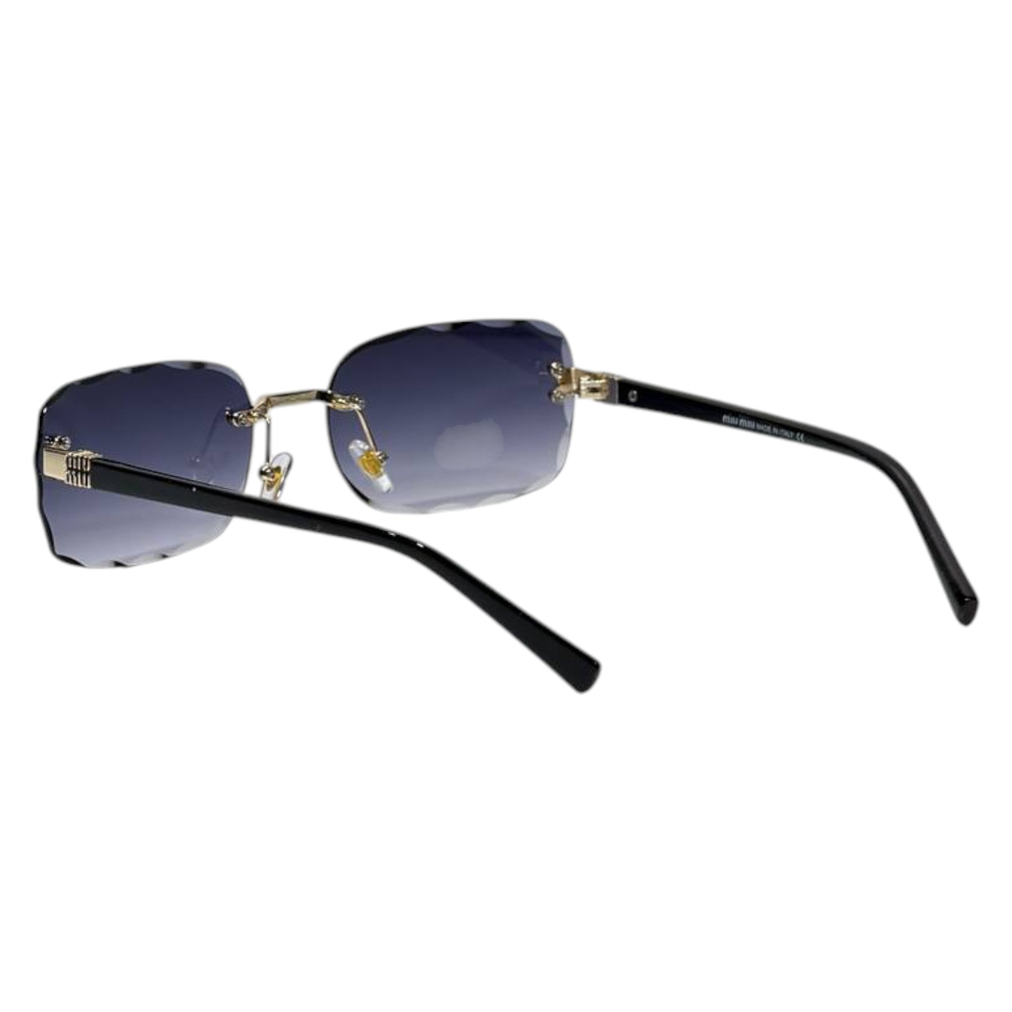 Miu Miu Luxury Rimless Geometric Sunglasses – Premium Black & Gold UV400 🖤✨