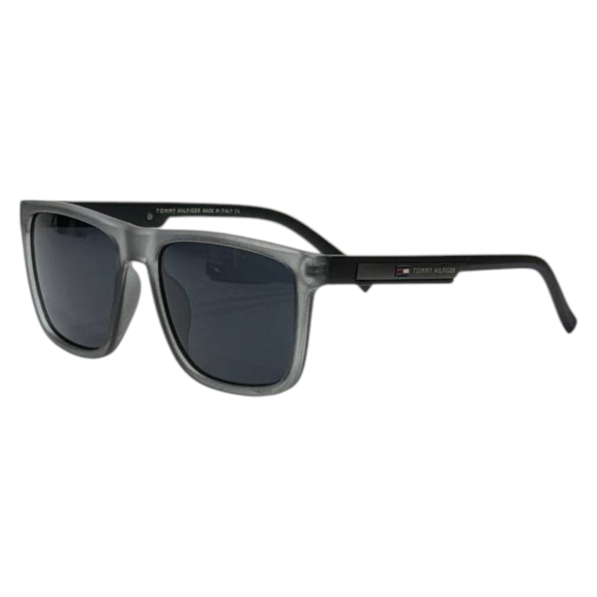 Tommy Hilfiger Polarized Square Sunglasses – Matte Grey Frame | UV400 Protection 🕶️✨