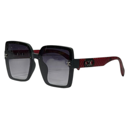 Celine Oversized Square Sunglasses – Black & Burgundy Luxury Frame 🕶️❤️