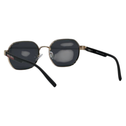 ✨ Catchy Title: Prada Geometric Metal Sunglasses – Gold Frame with Black Lenses ✨🕶️