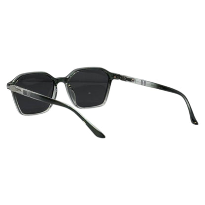 Persol Classic Square Sunglasses – Transparent Smoke Frame with Black Lenses