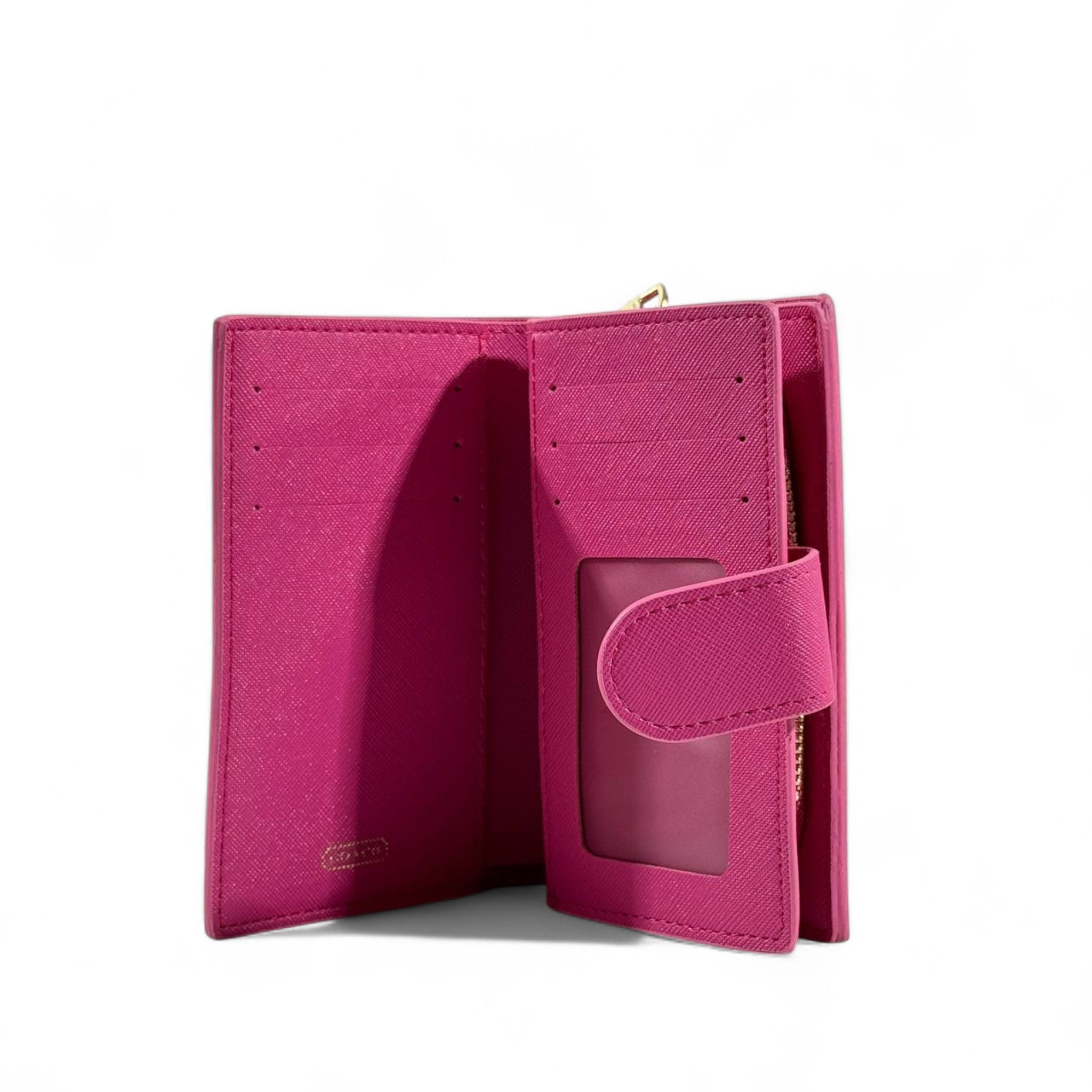 Coach Signature Canvas Wallet 🌟 | Brown with Fuchsia Trim