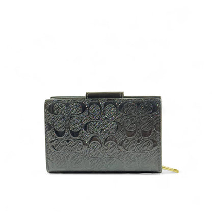 Coach Embossed Black Leather Wallet 🖤✨ | Timeless Luxury