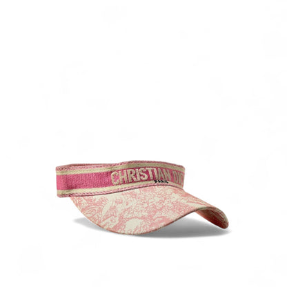 Christian Dior Pink Toile de Jouy Embroidered Visor 💖🌸