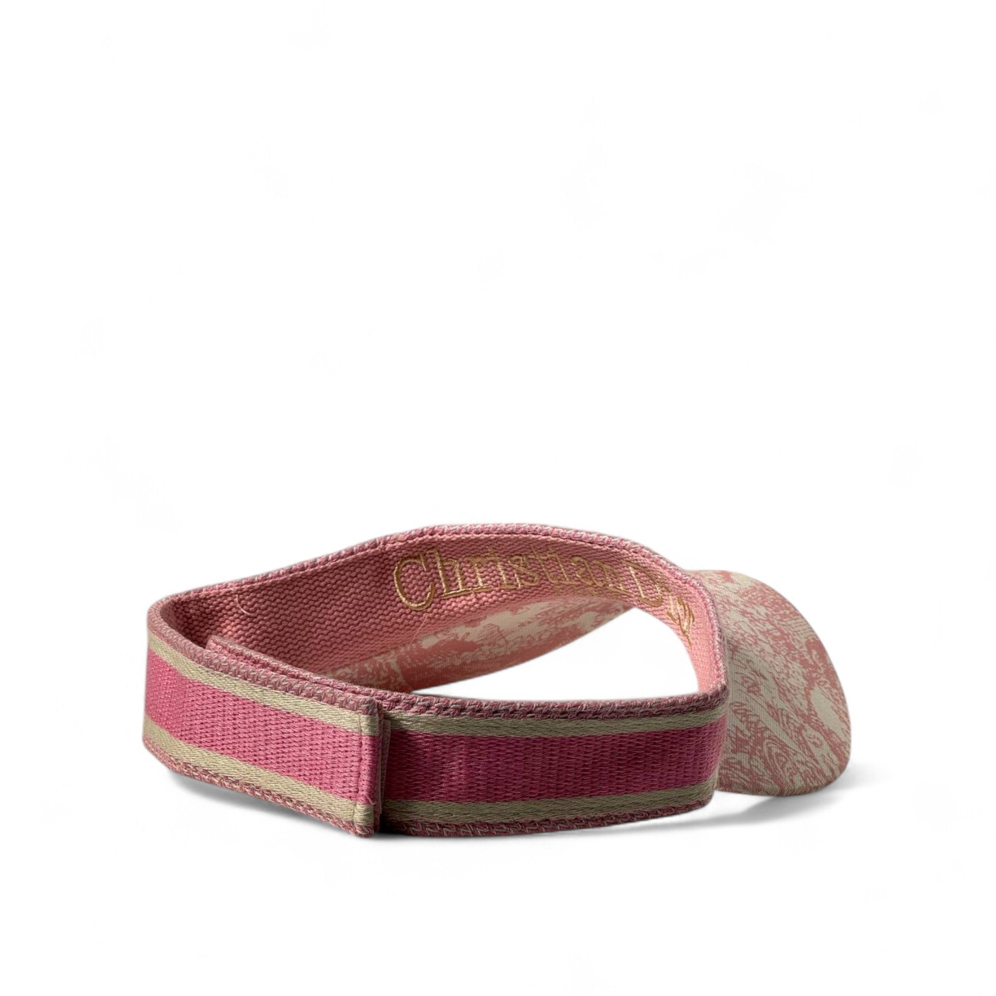 Christian Dior Pink Toile de Jouy Embroidered Visor 💖🌸