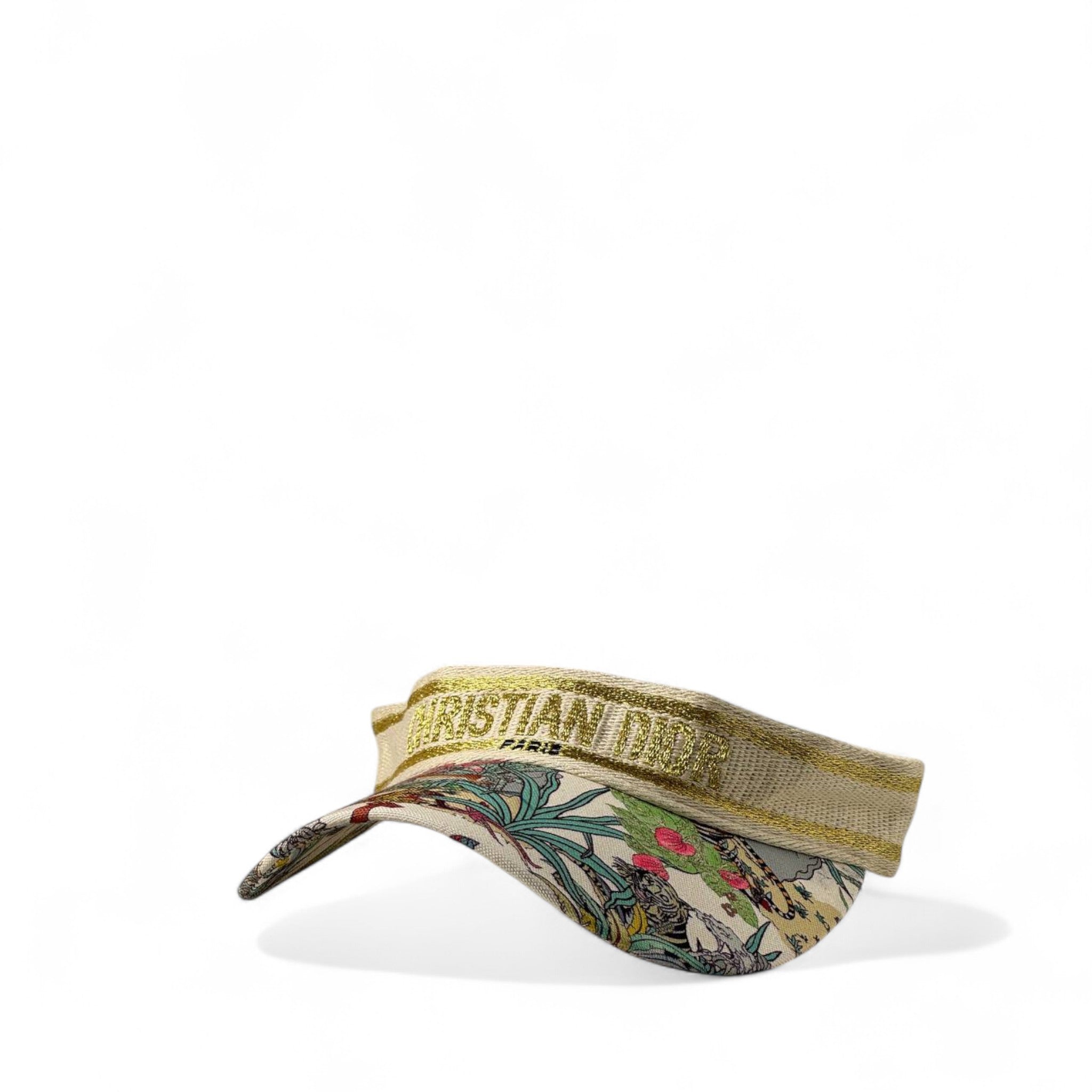 Christian Dior Jungle Print Embroidered Visor 🐅🌿✨