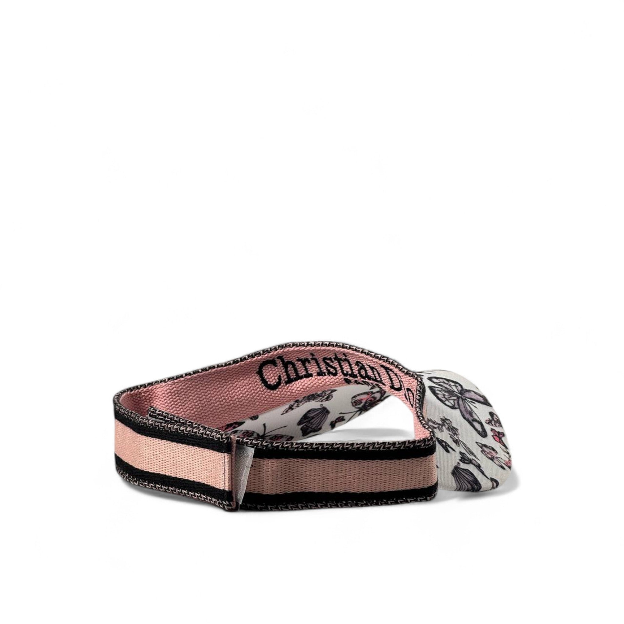 Christian Dior Pink Floral Embroidered Visor 🌸🖤✨