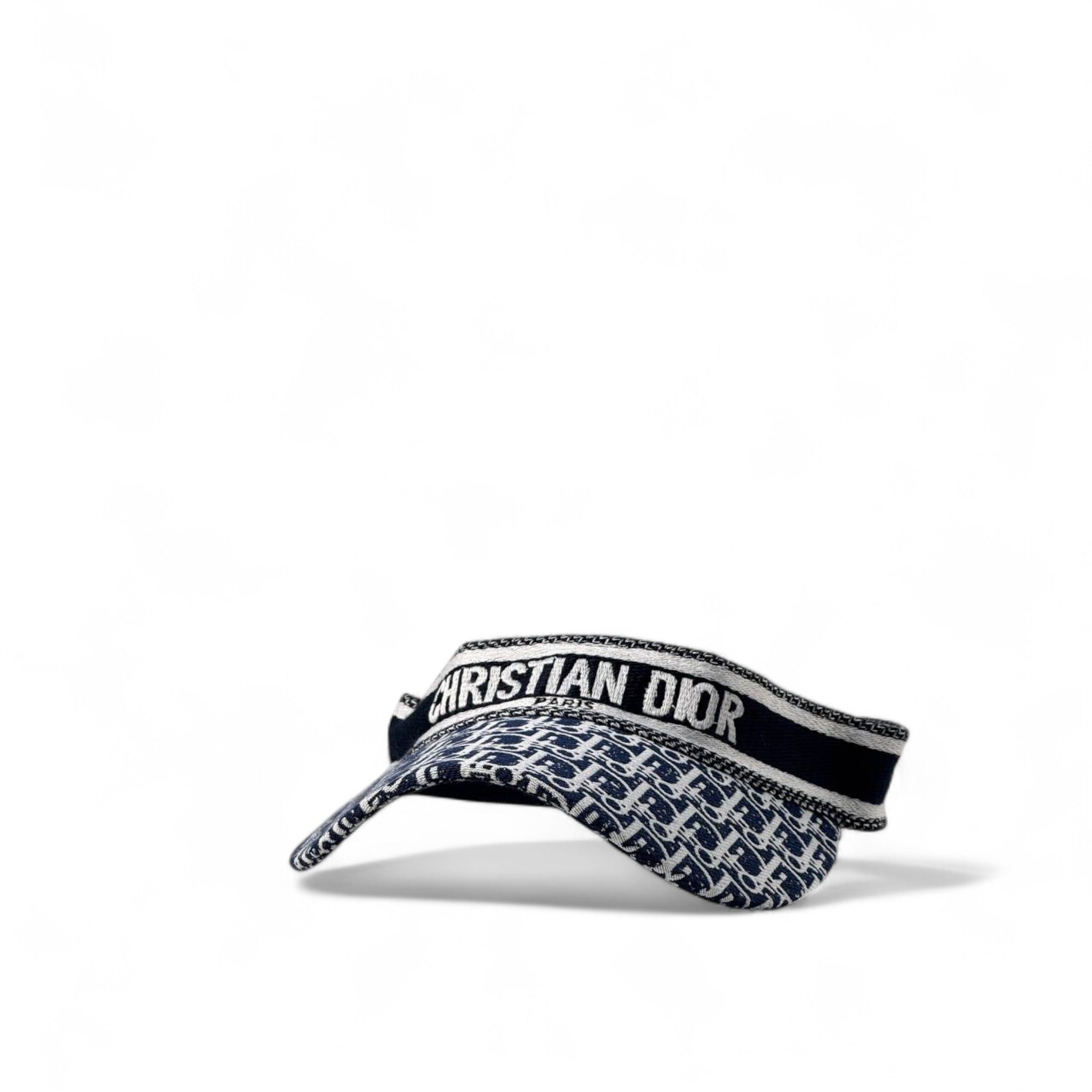Christian Dior Navy & White Oblique Embroidered Visor 🔵⚪️🧢