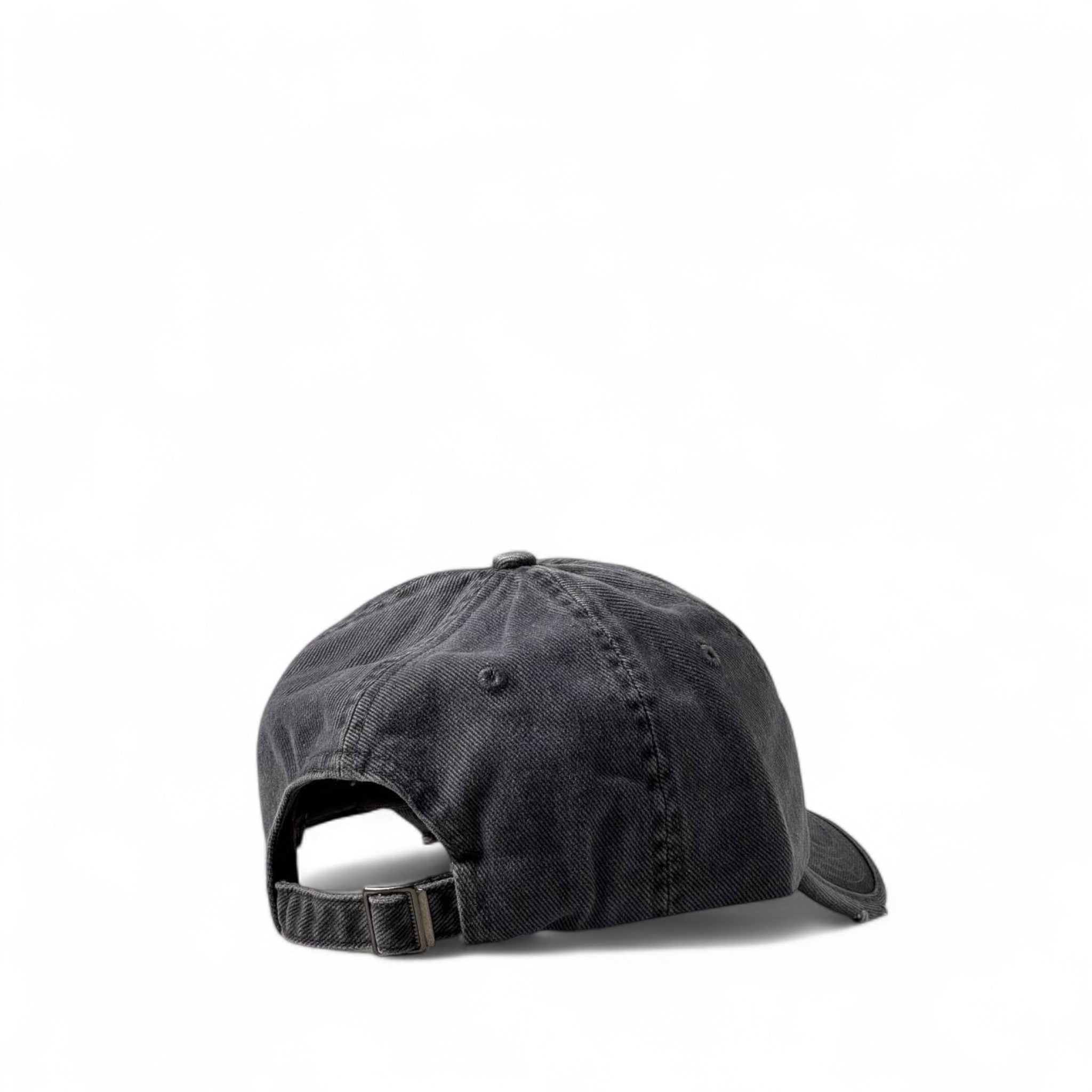 Louis Vuitton Distressed Black Denim Cap with Gold Accents 🖤🧷✨