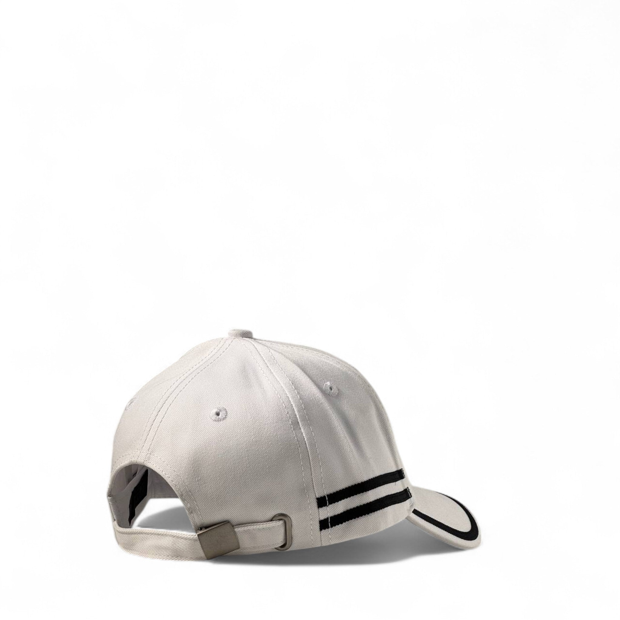 Prada White Cap with Black Logo & Sporty Stripe Accents ⚪🖤
