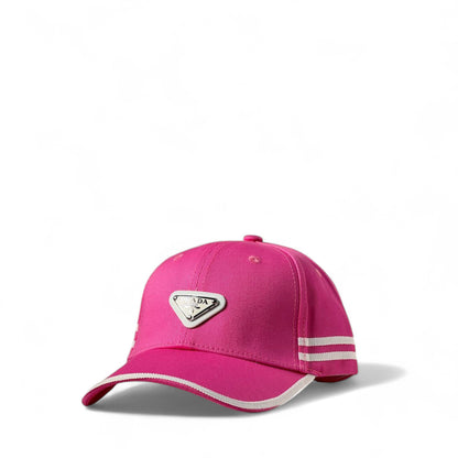 Prada Pink Cap with Silver Logo & White Trim 💖🎀