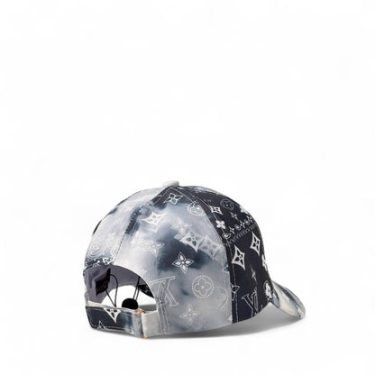 Louis Vuitton Monogram Tie-Dye Cap – Navy & Grey Cloud Edition ☁️🖤