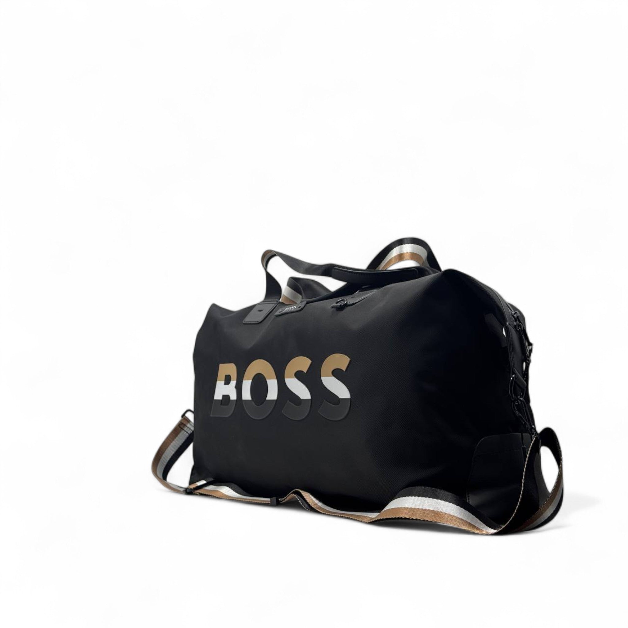 BOSS Oversized Logo Duffel Bag – Elite Travel Style 🖤✨