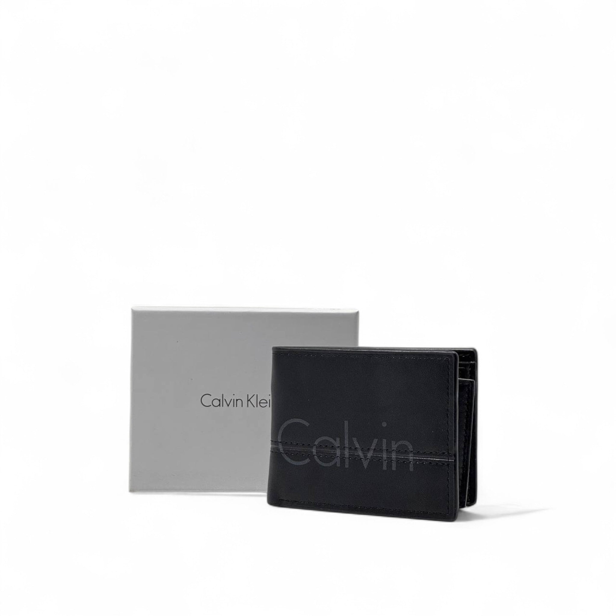 🖤 Calvin Klein Black Leather Wallet – Slim Bifold + Gift Box 🎁