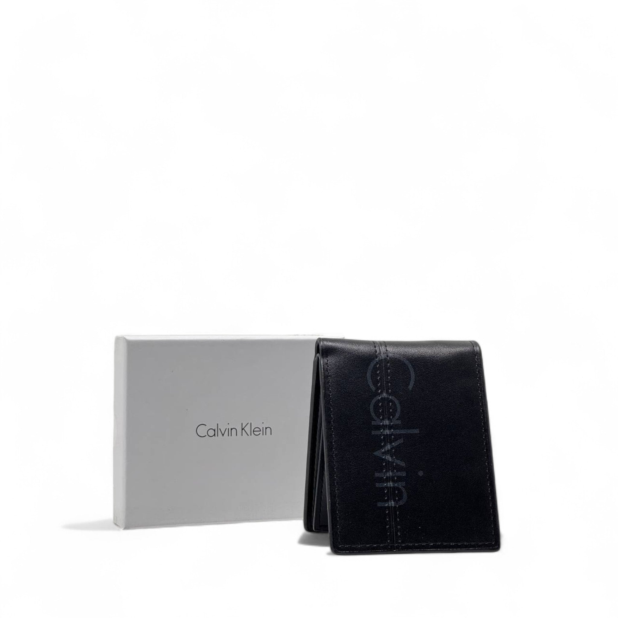 🖤 Calvin Klein Black Leather Wallet – Slim Bifold + Gift Box 🎁