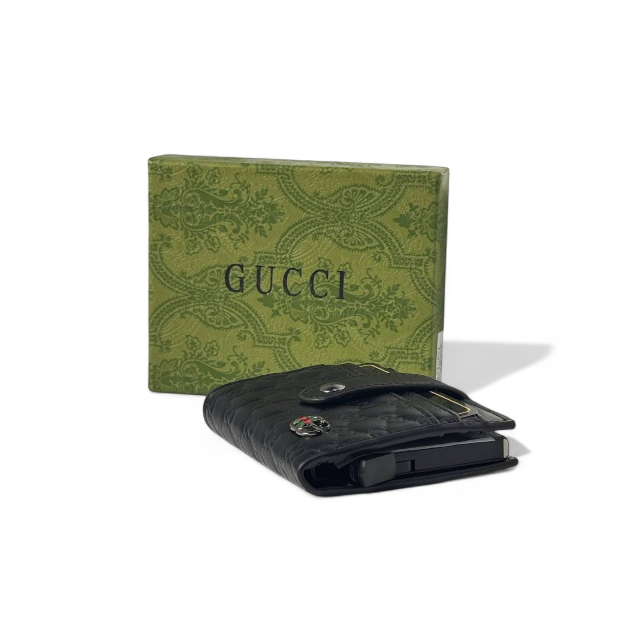 🖤 Gucci Black Embossed Leather Wallet – Luxury GG Logo | Men's Card Holder 💼✨