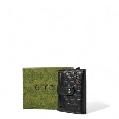 🖤 Gucci Black Embossed Leather Wallet – Luxury GG Logo | Men's Card Holder 💼✨