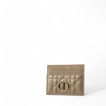 ✨ Dior Beige Quilted Card Holder – CD Logo | Luxury Mini Wallet for Women 💼🪞