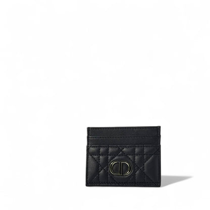 🖤 Dior Black Quilted Card Holder – CD Logo | Elegant Leather Mini Wallet 💳✨