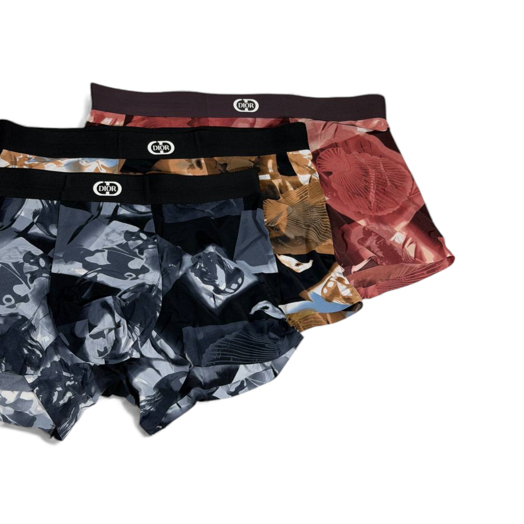 Dior Premium Men’s Printed Boxer Set – 3 Pieces | Ultra-Soft & Stylish Comfort 👑🩳