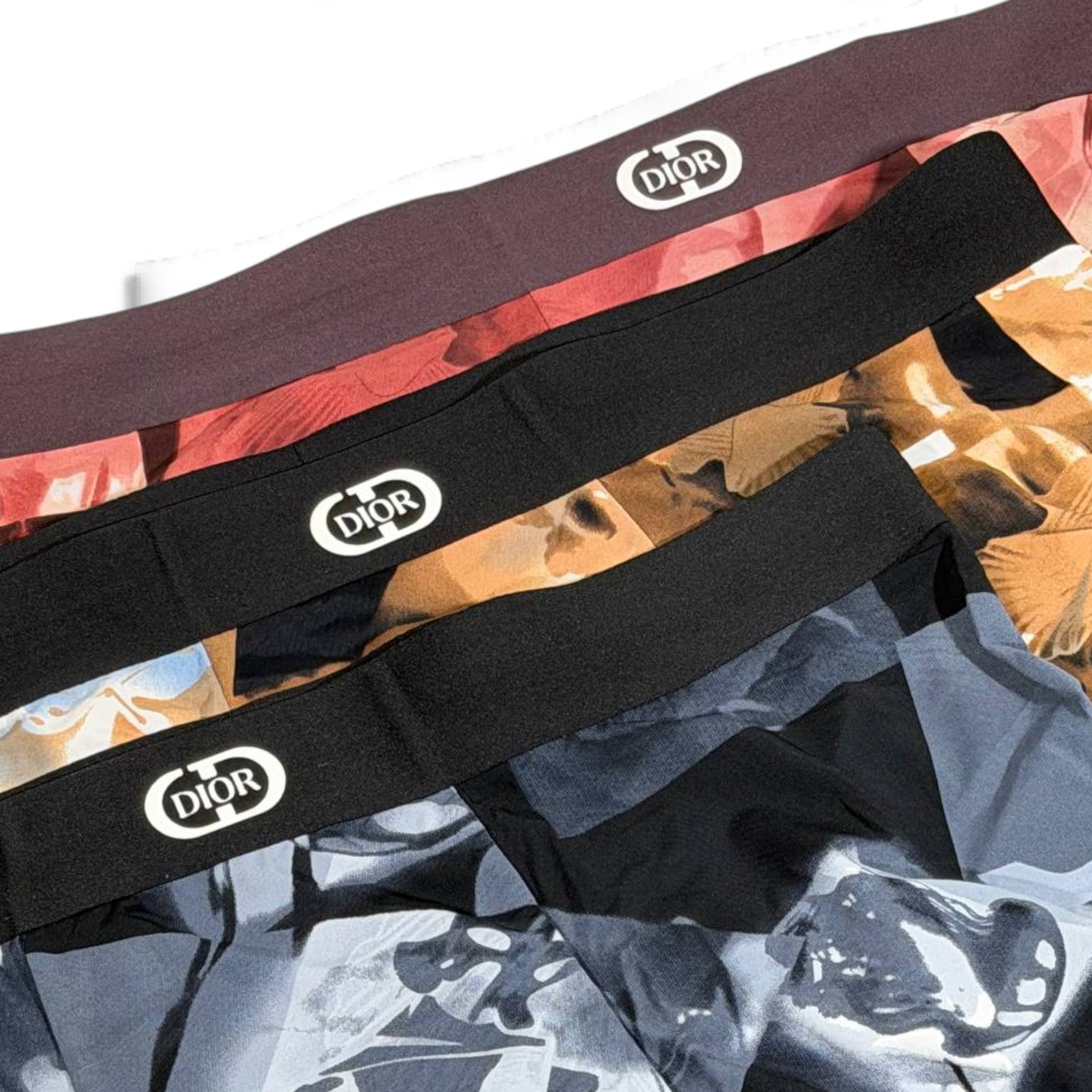 Dior Premium Men’s Printed Boxer Set – 3 Pieces | Ultra-Soft & Stylish Comfort 👑🩳
