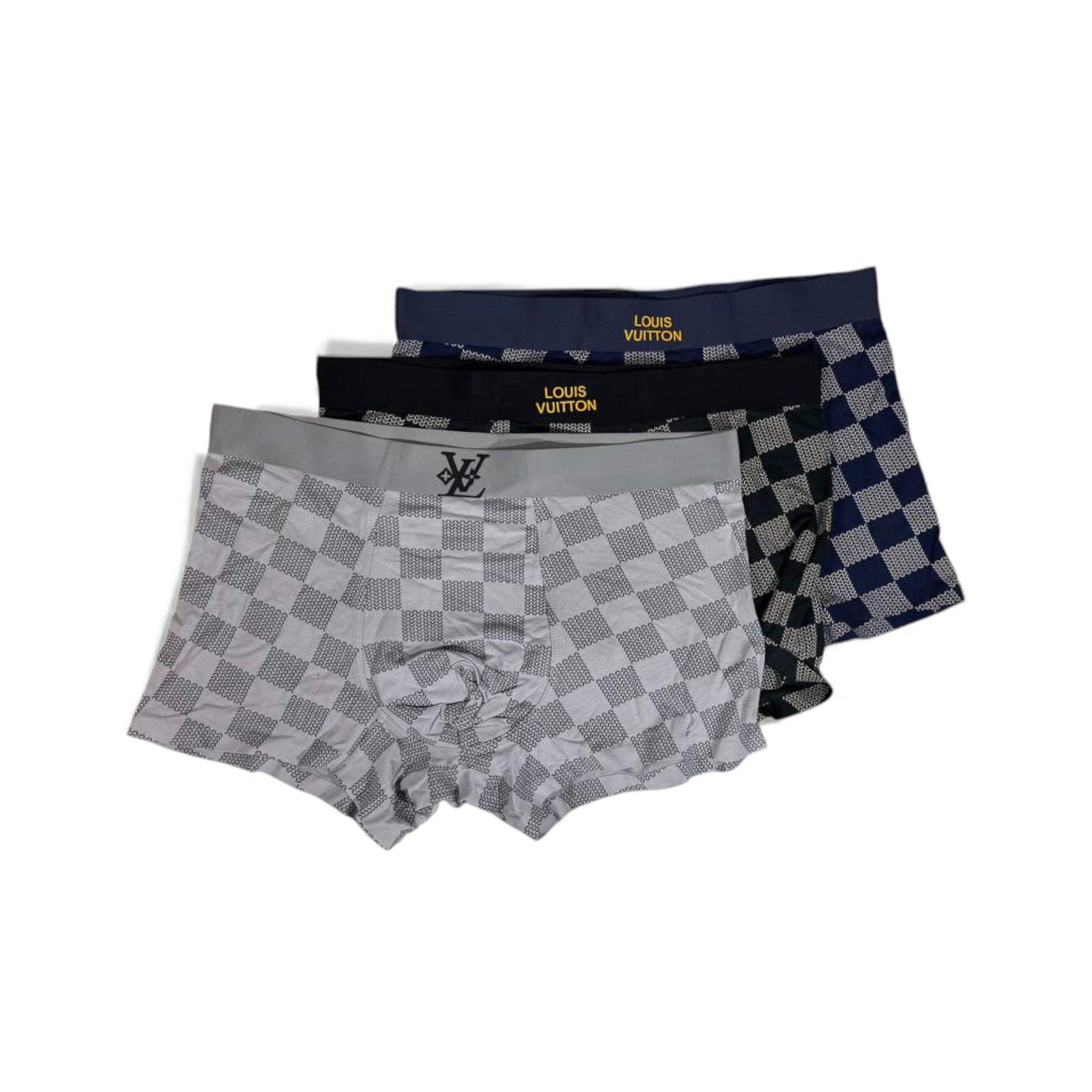 Louis Vuitton Men’s Checkered Boxer Set – 3 Pieces | Luxury Comfort & Premium Fit 🩳💎