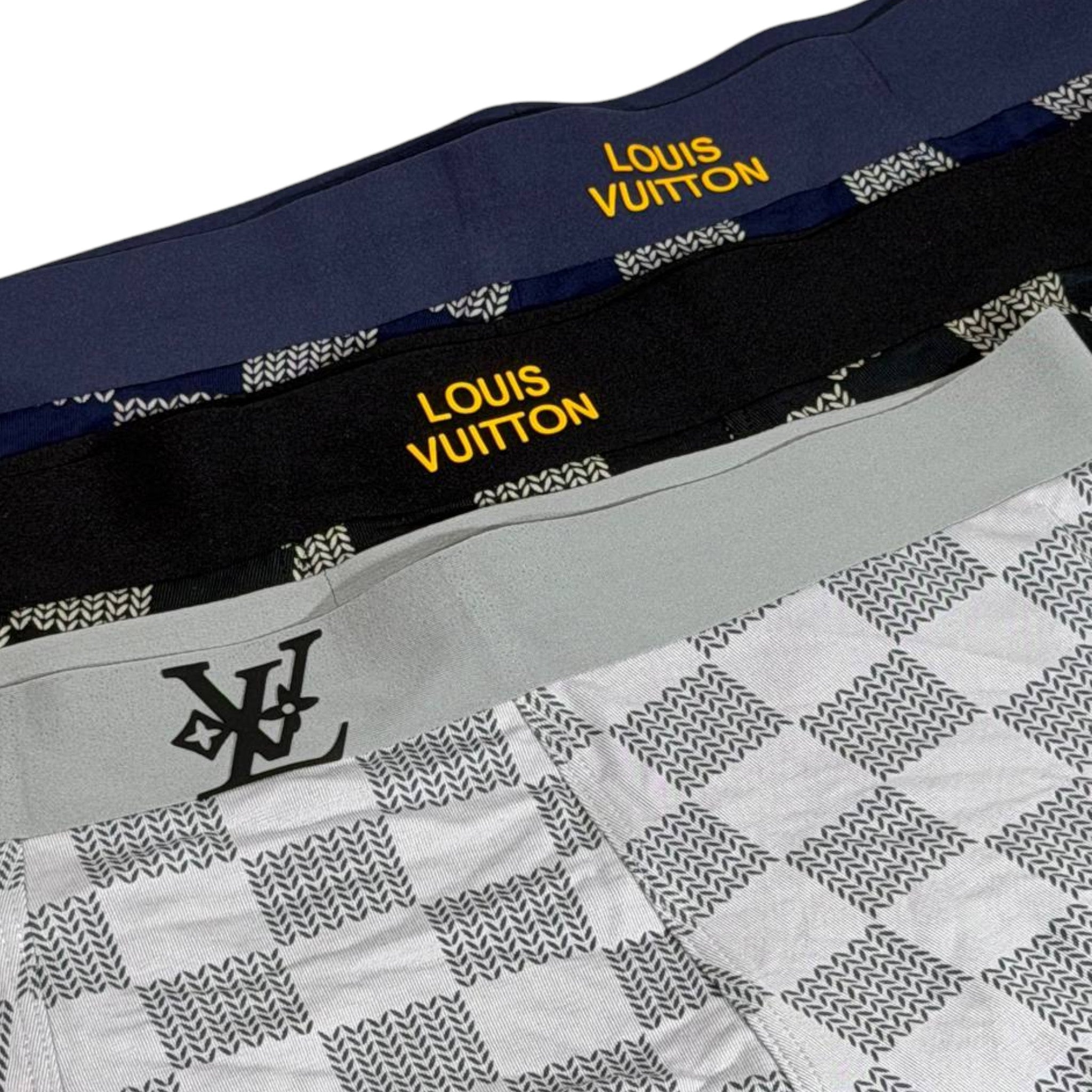 Louis Vuitton Men’s Checkered Boxer Set – 3 Pieces | Luxury Comfort & Premium Fit 🩳💎